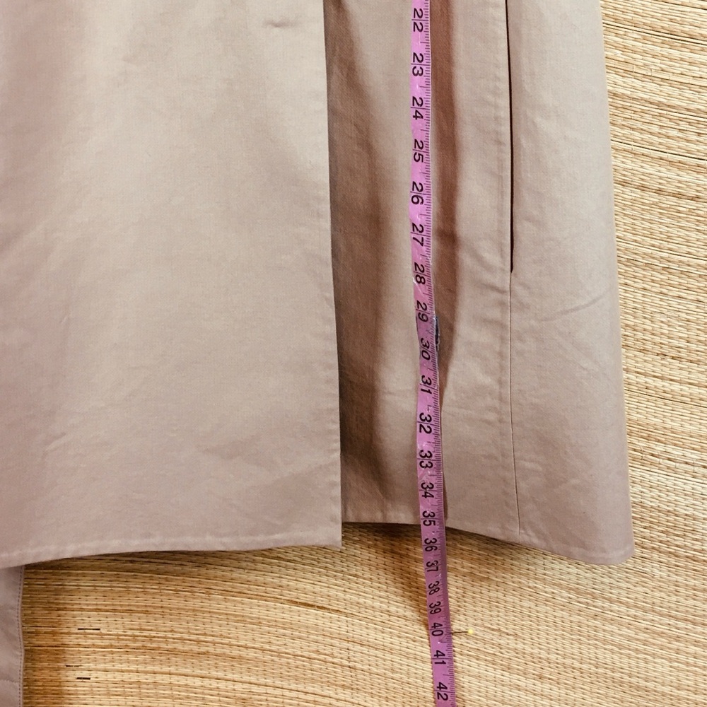 AKRIS Convertible 2in1 Lamb Leather & Cotton Trench-coat Jacket Desert Beige Sz6 - Picture 16 of 16